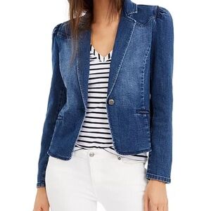 INC International Concepts Puff Sleeve Denim Blazer XL